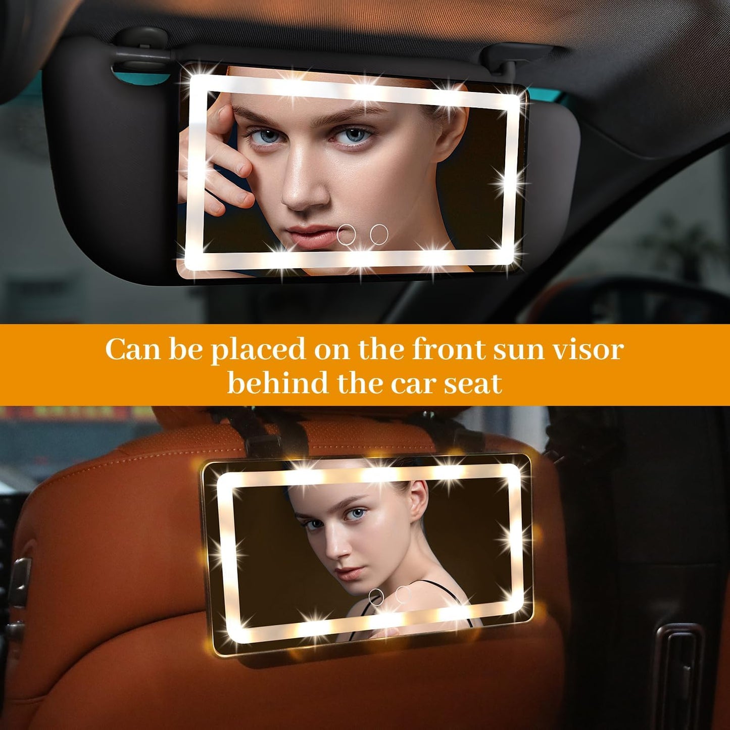 CAR VISOR VANITY MIRROR WITH LIGHTS