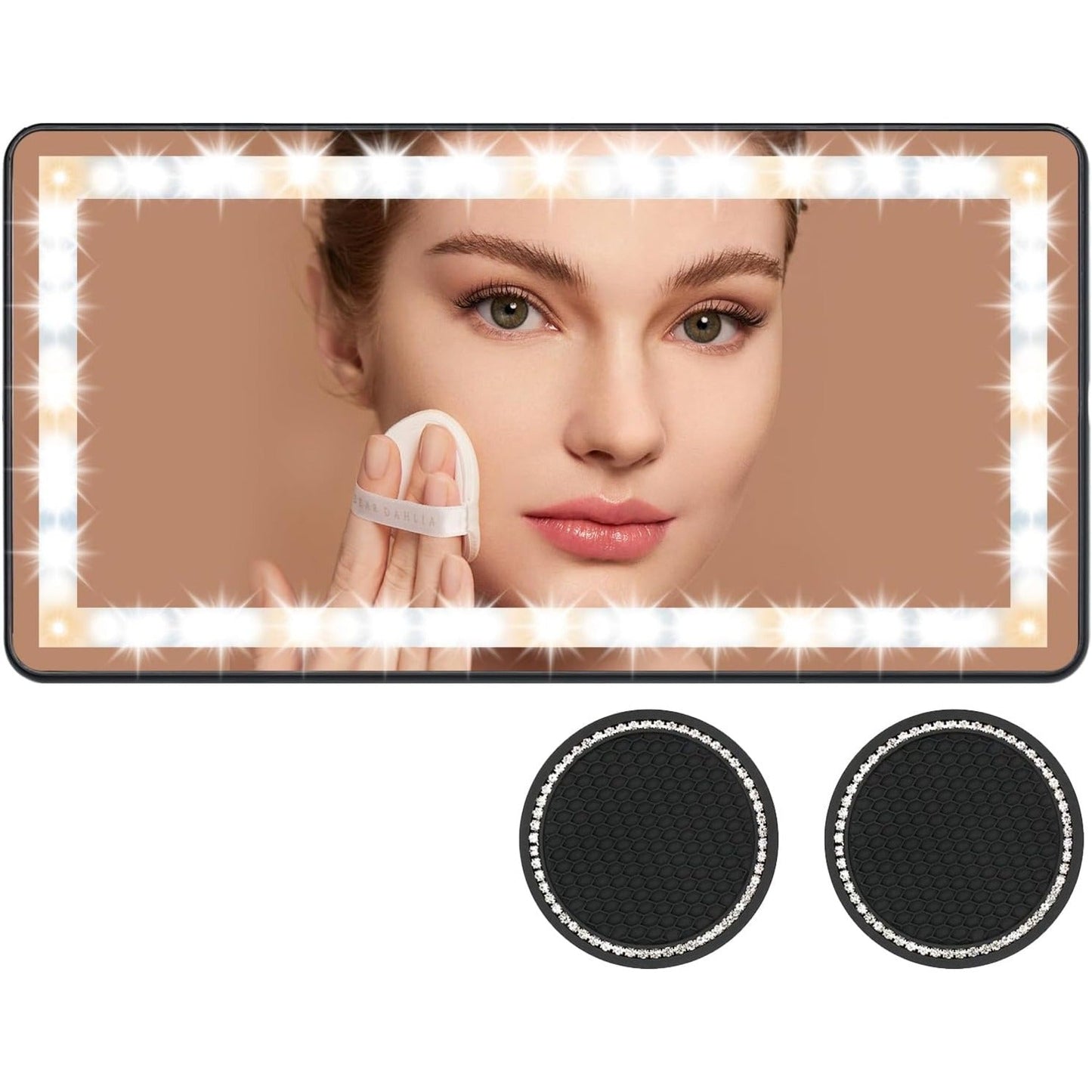 CAR VISOR VANITY MIRROR WITH LIGHTS
